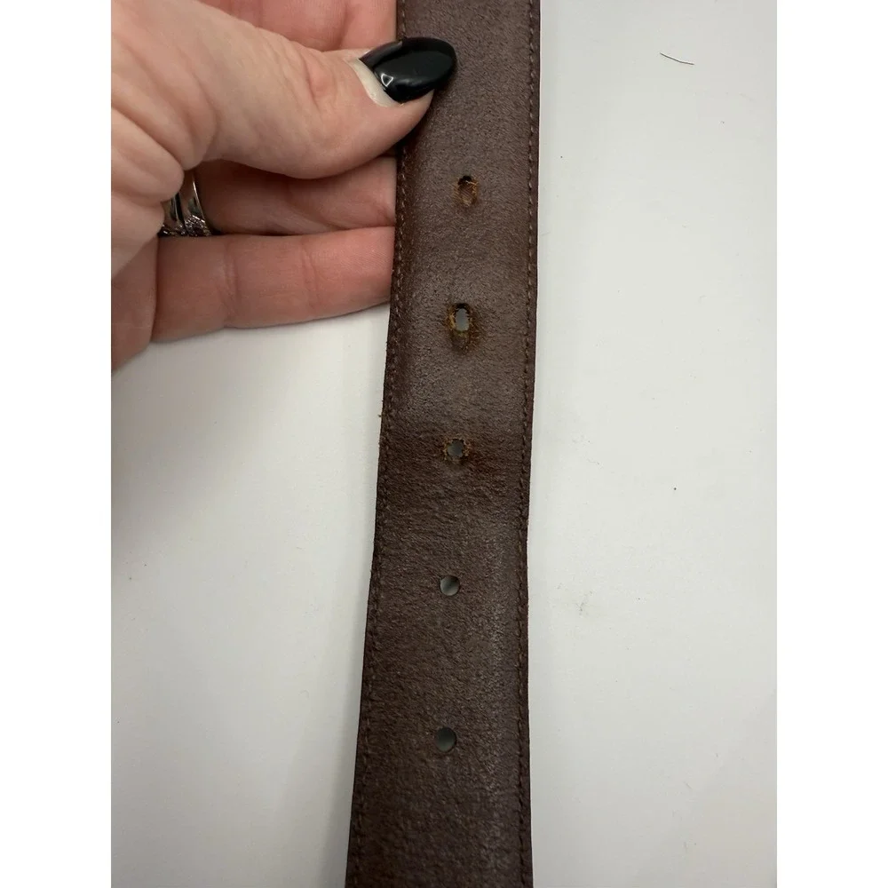 Polo Ralph Lauren Classic Brown Leather Belt Gold Buckle Leather Sz‎ 40